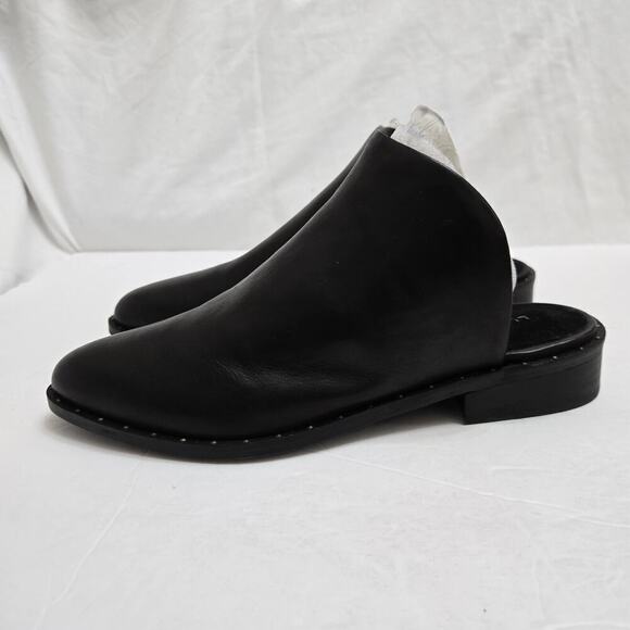NWOB Lucky Brand Pentt Bootie Black Leather Studded Mule Booties 7.5M Slip-on - Picture 5 of 10